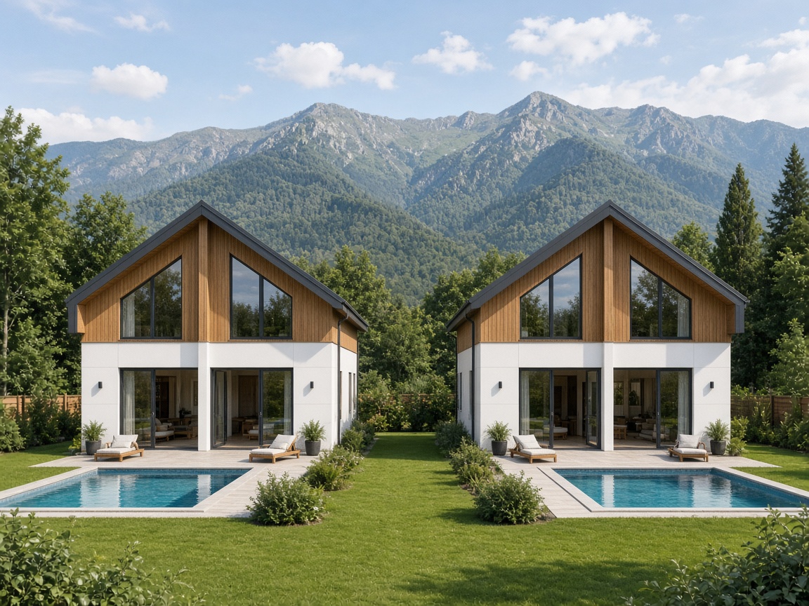 Twin pool villas in Gabala — exterior