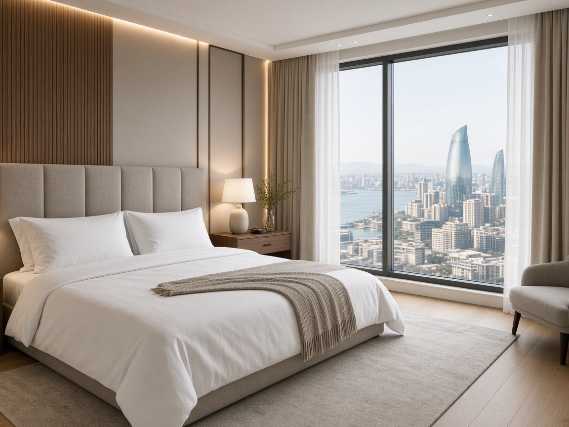 City apartment over the boulevard — bedroom