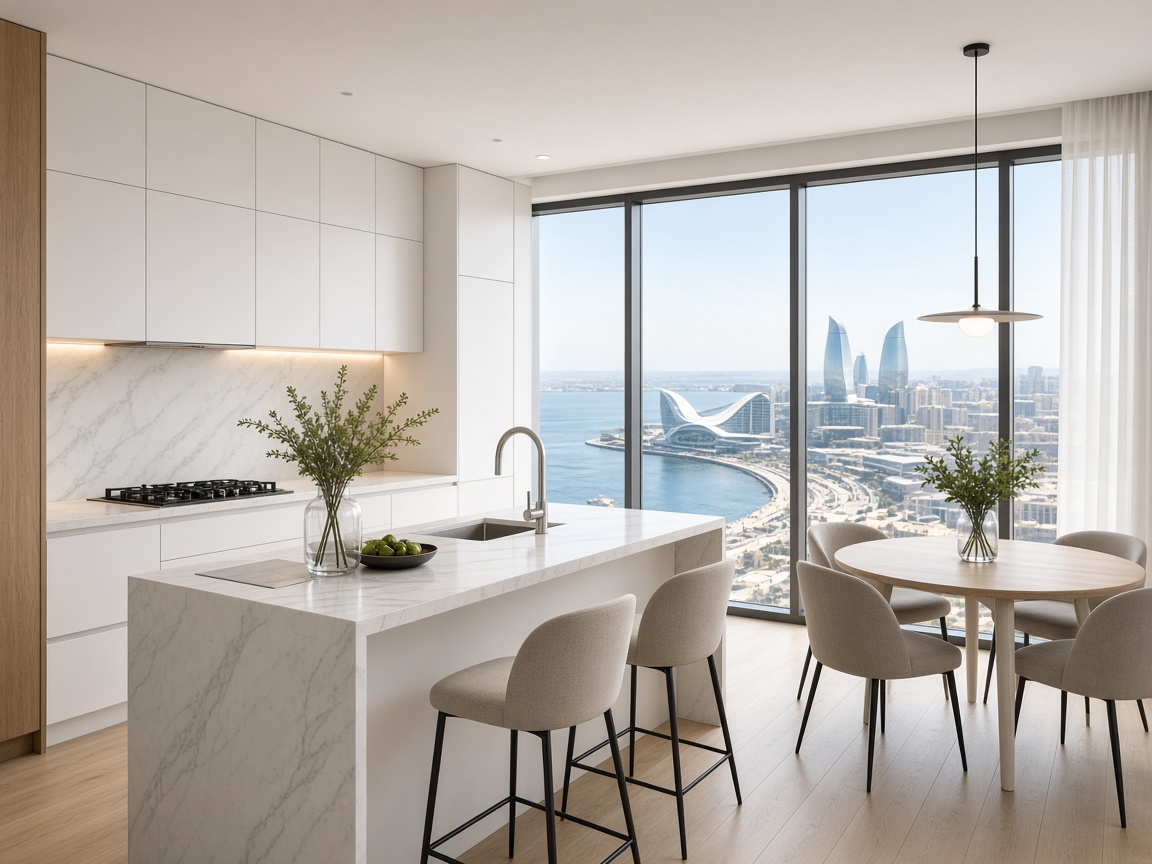 City apartment over the boulevard — kitchen