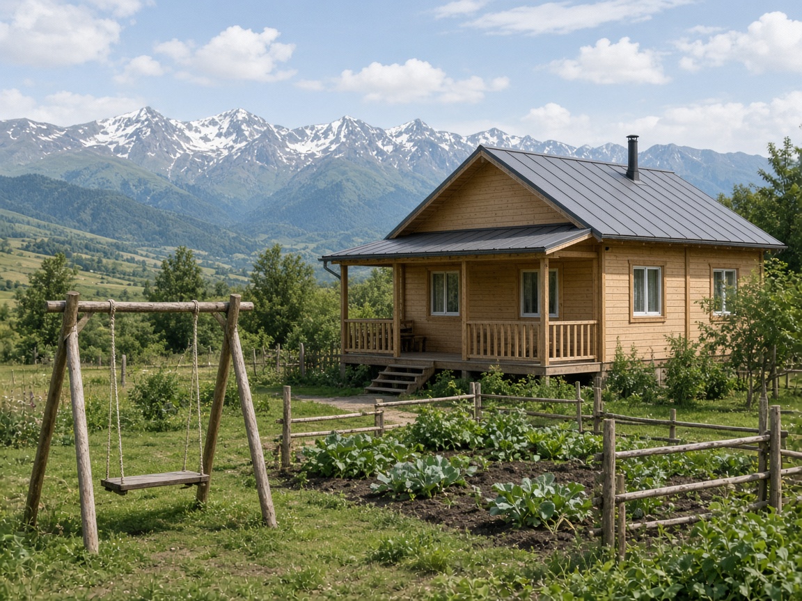 Meadow cabin in Qusar — yard