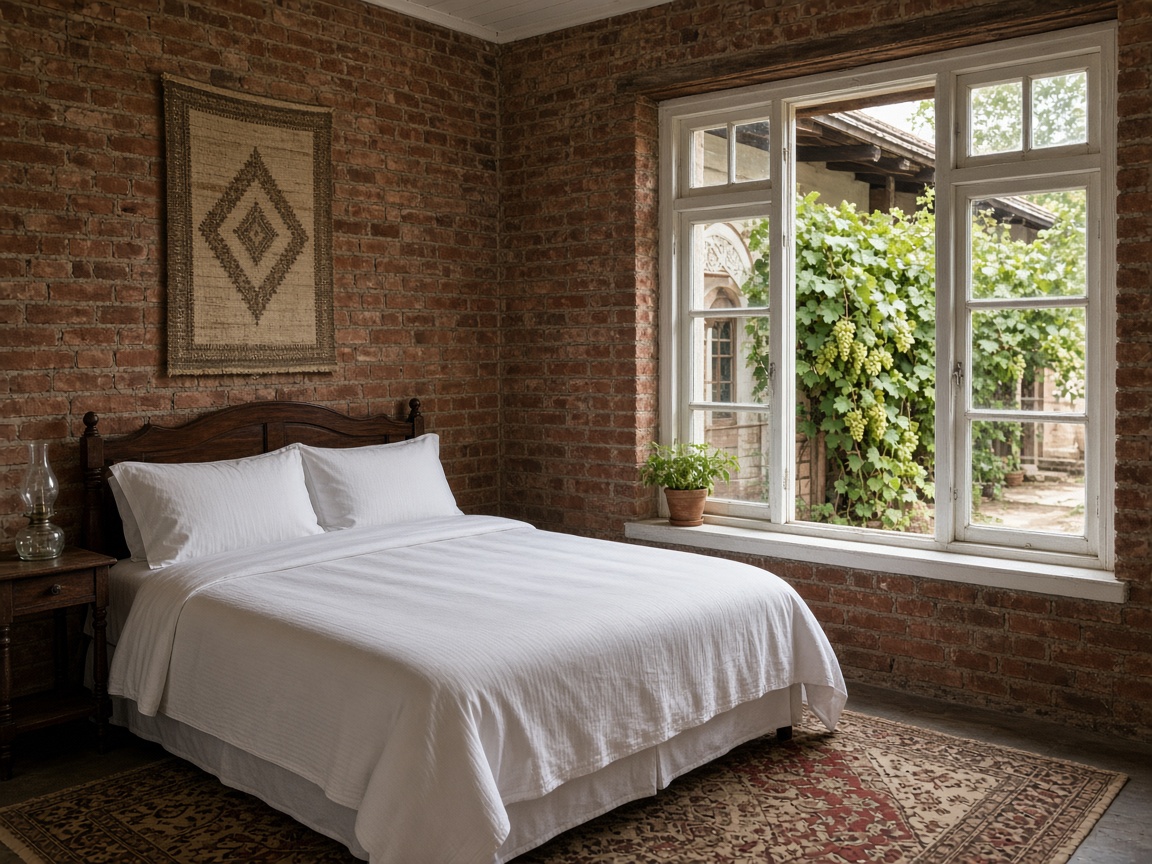 Red-brick courtyard in Ganja — bedroom
